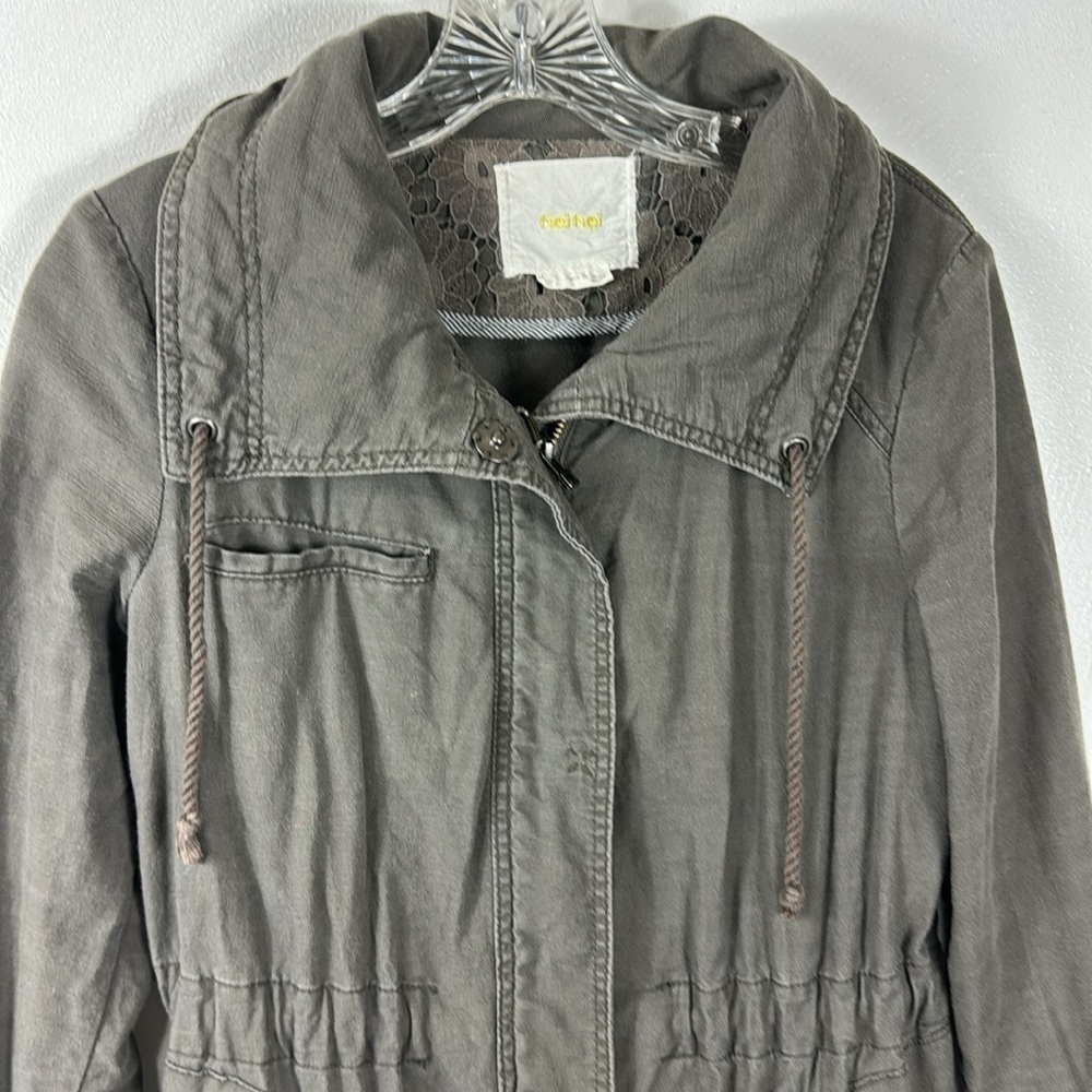 Anthropologie Hei Hei Military Field Utility Jacket Women S Olive Green Pockets - Picture 9 of 15